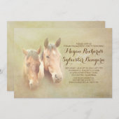 Invitation fête de fiançailles rustique du couple cheval de c (Devant / Derrière)