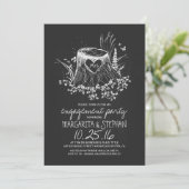 Invitation Fête de fiançailles rustique du tableau de bord du (Debout devant)