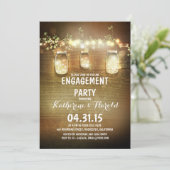 Invitation fête de fiançailles rustique en mason (Debout devant)