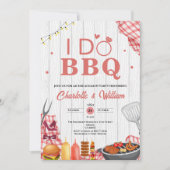 Invitation Fête de fiançailles rustique 'Je fais du BBQ' (Devant)