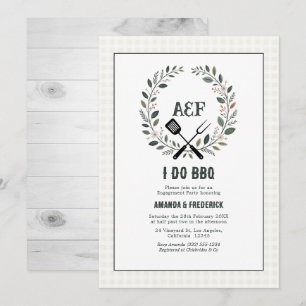 Invitation Fête de fiançailles Rustique Monogramme Je Fais un