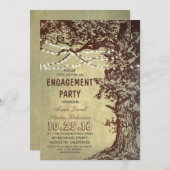 Invitation Fête de fiançailles rustique pour les feux d'arbre (Devant / Derrière)