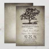 Invitation Fête de fiançailles rustique pour les feux d'arbre (Devant / Derrière)