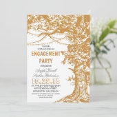 Invitation Fête de fiançailles rustique pour les feux d'arbre (Debout devant)