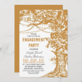 Invitation Fête de fiançailles rustique pour les feux d'arbre (Devant / Derrière)