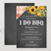 Invitation Fête de fiançailles Rustique Sunflower I Do BBQ (Devant / Derrière)
