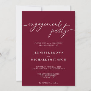 Invitation Fête de fiançailles simple élégante minimal bordea