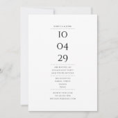Invitation Fête de fiançailles simple moderne noir et blanc (Devant)