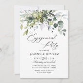 Invitation Fête de fiançailles simplement élégante Eucalyptus (Devant)