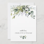 Invitation Fête de fiançailles simplement élégante Eucalyptus (Dos)