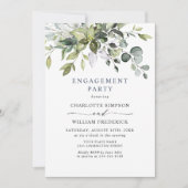 Invitation Fête de fiançailles simplement élégante Eucalyptus (Devant)