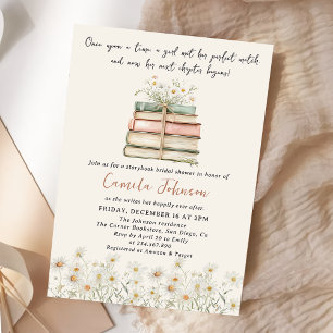 Invitation Fête de fiançailles Storybook New Chapter Wildflow
