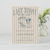 Invitation Fête de Fiançailles sur le Littoral Cocktail Navy (Debout devant)