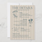 Invitation Fête de Fiançailles sur le Littoral Cocktail Navy (Dos)