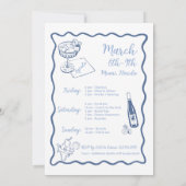 Invitation Fête de Fiançailles sur le Thème des Marées et des (Dos)