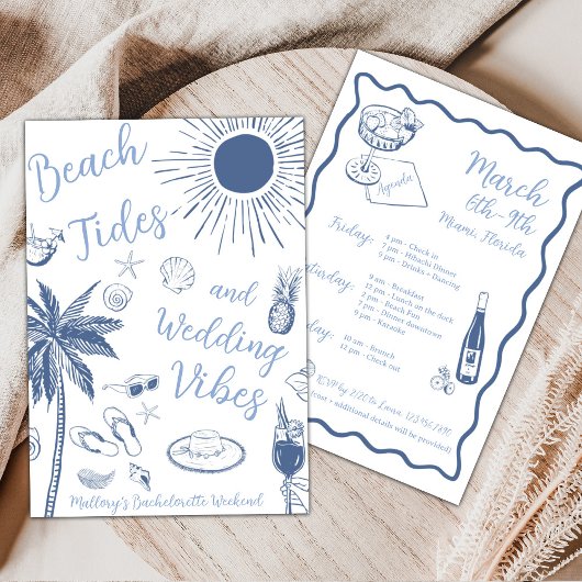 Invitation Fête de Fiançailles sur le Thème des Marées et des
