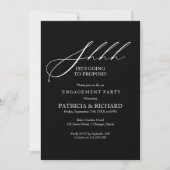 Invitation Fête de fiançailles surprise avec calligraphie élé (Devant)