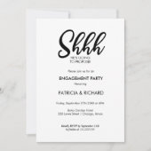 Invitation Fête de fiançailles surprise calligraphie chic (Devant)