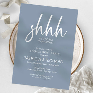 Invitation Fête de fiançailles surprise calligraphie chic