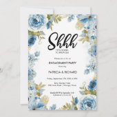 Invitation Fête de fiançailles surprise calligraphie chic (Devant)
