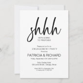 Invitation Fête de fiançailles surprise calligraphiée chic (Devant)