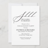 Invitation Fête de fiançailles surprise de calligraphie éléga (Devant)