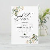 Invitation Fête de fiançailles surprise de verdure dorée (Debout devant)