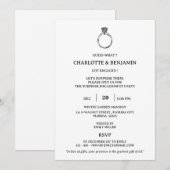 Invitation Fête de fiançailles surprise minimaliste (Devant / Derrière)