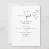 Invitation Fête de fiançailles surprise secrète moderne (Devant)