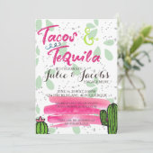 Invitation Fête de Fiançailles Tacos et Tequila (Debout devant)