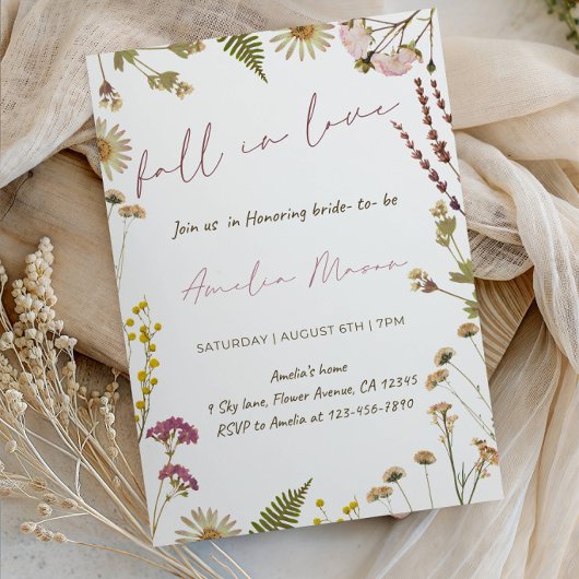 Invitation Fête de Fiançailles "Tombez amoureuse"
