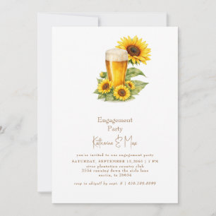 Invitation Fête de fiançailles Tournesols & Bière II
