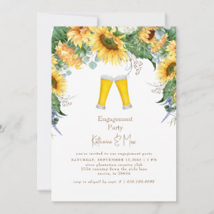 Invitation Fête de fiançailles tournesols et bière II