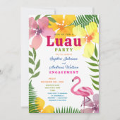 Invitation Fête de fiançailles Tropical Luau (Devant)