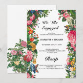 Invitation Fête de Fiançailles Vintage (Devant / Derrière)