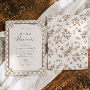 Invitation Fête de fiançailles Vintage Floral Marron We Do BB