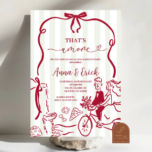 Invitation Fête de fiançailles Whimsical Italy That's Amore