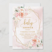 Invitation Fête de fille baby shower de fille rose pâle (Devant)