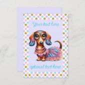 Invitation Fête de fille Dachshund texturée (Devant / Derrière)