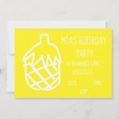 Invitation Fête de fille mignonne ananas fête d'anniversaire (Devant)