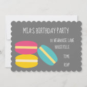 Invitation Fête de fille mignonne fête d'anniversaire de maca (Devant)