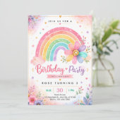 Invitation Fête de fille pastel aquarelle (Debout devant)