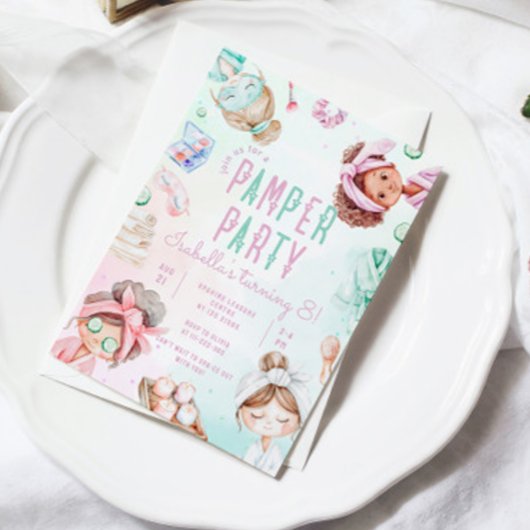 Invitation Fête de filles à chouchouter Salon Glam Fête d'ann