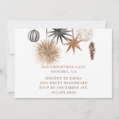 Invitation Fête de fin d'année aux botaniques séchées Boho (Dos)