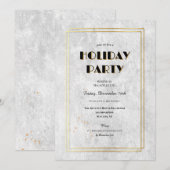 Invitation Fête de fin d'année avec cadres argent et or (Devant / Derrière)