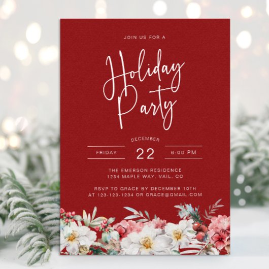 Invitation Fête de fin d'année botanique de Noël