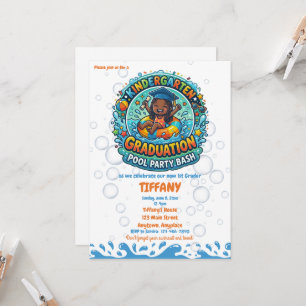 Invitation Fête de fin d'année de maternelle pour filles au b