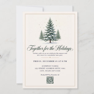 Invitation Fête de fin d'année élégante et verdoyante pour en