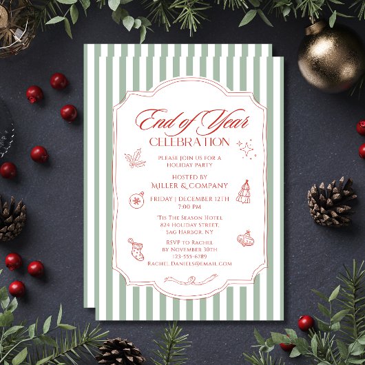 Invitation Fête de fin d'année Fête de Noël d'entreprise