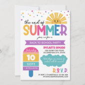 Invitation Fête de fin d'été de rentrée des classes pour fill (Devant)